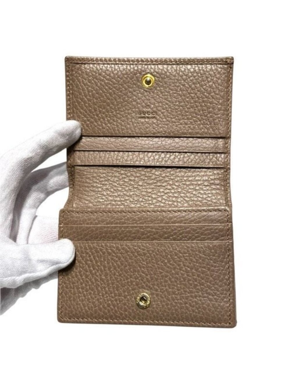 Gucci GG Marmont Beige Leather Bifold Wallet - Picture 3 of 9